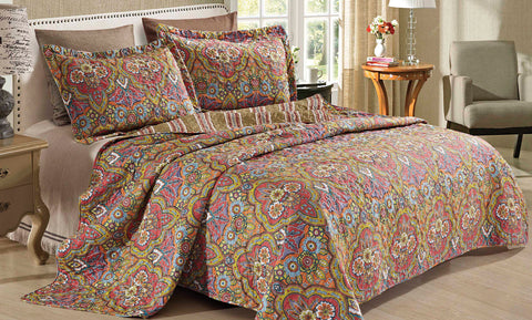 3-Piece: All Seasons Cotton Premium Collection Quilt Sets