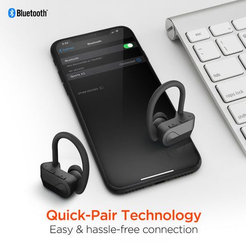 Wireless Earbuds – Secure-Fit Bluetooth Sport Earbuds with Ear Hooks & HD Stereo Sound