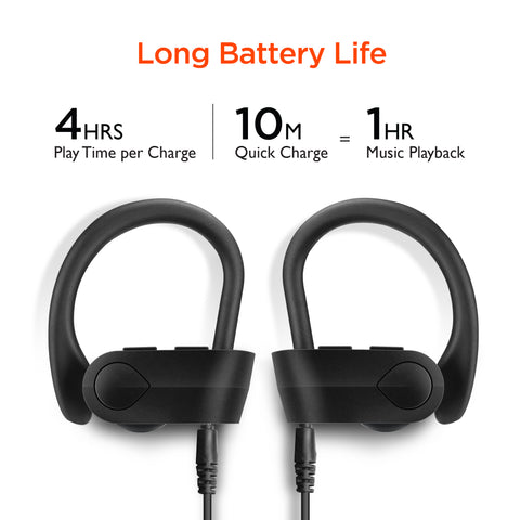 Wireless Earbuds – Secure-Fit Bluetooth Sport Earbuds with Ear Hooks & HD Stereo Sound