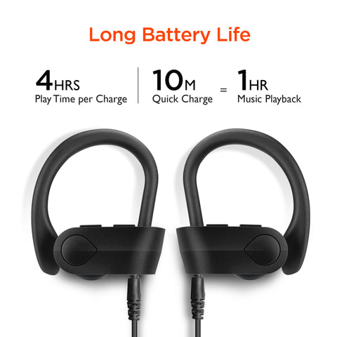 Sport X2 True Wireless Earbuds – Secure-Fit Bluetooth Sport Earbuds with Ear Hooks & HD Stereo Sound