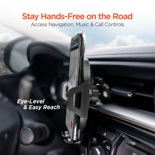 3-in-1 Phone Mount Kit | Vent + Dashboard + Windshield | Black Universal Hands-Free Car Phone Mount with Multiple Mounting Options
