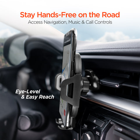 3-in-1 Phone Mount Kit | Vent + Dashboard + Windshield | Black Universal Hands-Free Car Phone Mount with Multiple Mounting Options