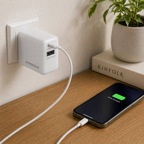 USB-C Power Delivery Charging Bundle – 20W USB-C PD Wall Charger & Fast Car Charger Set | White