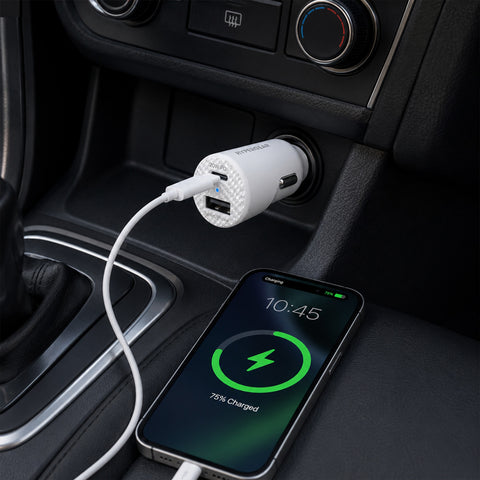 USB-C Power Delivery Charging Bundle – 20W USB-C PD Wall Charger & Fast Car Charger Set | White