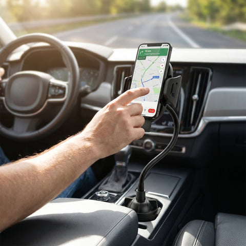 Cup Holder Flex Universal Phone Mount Hands-Free Vehicle Mount with Flexible Gooseneck & Expandable Base