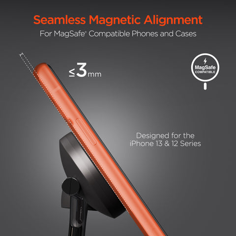 MaxCharge 3-in-1 Magnetic Wireless Charging Stand | Black All-in-One Charging Solution for Apple Devices