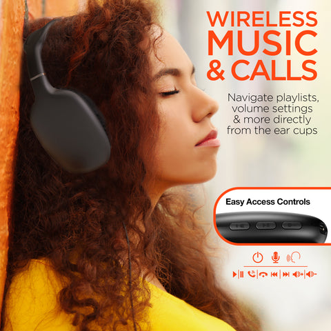Wireless Over-Ear Headphones – Bluetooth Headphones with HD Stereo Sound, Dynamic Bass & Memory Foam Ear Cushions