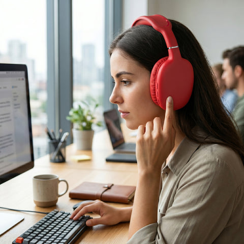 VIBE Wireless Over-Ear Headphones – Bluetooth Headphones with HD Stereo Sound, Deep Bass & Memory Foam Ear Cushions