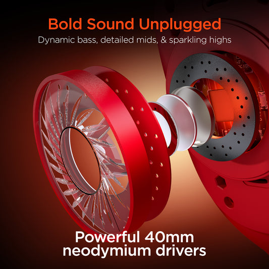 Wireless Over-Ear Headphones – Bluetooth Headphones with HD Stereo Sound, Deep Bass & Memory Foam Ear Cushions
