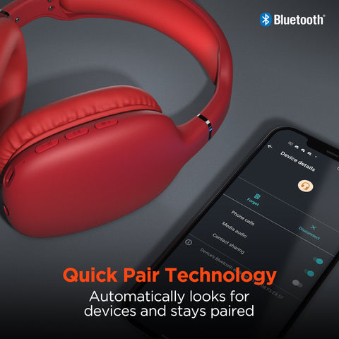 Wireless Over-Ear Headphones – Bluetooth Headphones with HD Stereo Sound, Deep Bass & Memory Foam Ear Cushions
