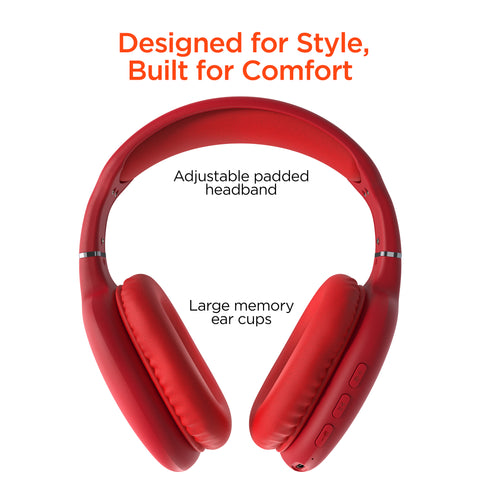 Wireless Over-Ear Headphones – Bluetooth Headphones with HD Stereo Sound, Deep Bass & Memory Foam Ear Cushions
