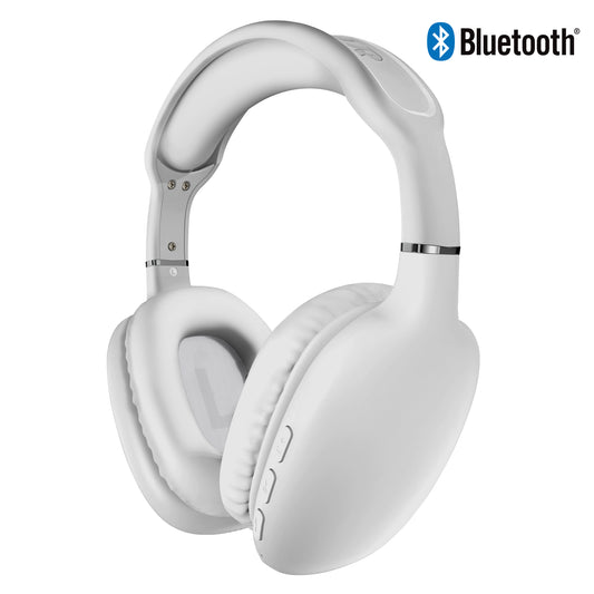 VIBE Wireless Over-Ear Headphones – Bluetooth Headphones with HD Stereo Sound, Deep Bass & Memory Foam Ear Cushions | White