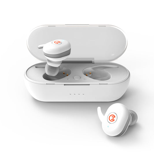 Active True Wireless Earbuds – Bluetooth 5.0 Wireless Earbuds with USB-C Charging Case | White