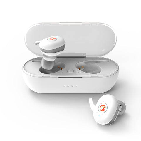 Active True Wireless Earbuds – Bluetooth 5.0 Wireless Earbuds with USB-C Charging Case | White