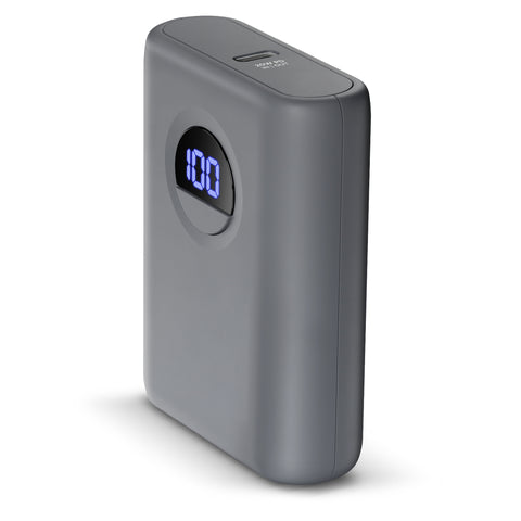 10,000mAh Fast Charge Power Bank – 20W USB-C PD PPS Portable Charger with Digital Display | Gray