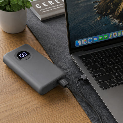 10,000mAh Fast Charge Power Bank – 20W USB-C PD PPS Portable Charger with Digital Display | Gray