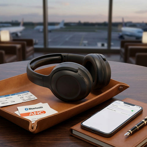 ANC Wireless Over-Ear Headphones – Adaptive Active Noise Cancelling Bluetooth Headphones | Black