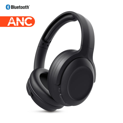 ANC Wireless Over-Ear Headphones – Adaptive Active Noise Cancelling Bluetooth Headphones | Black