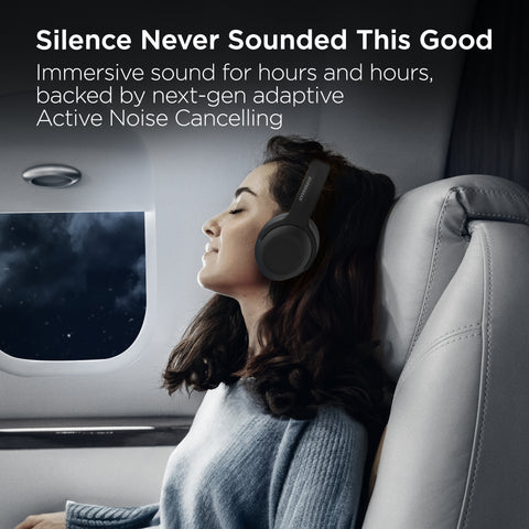 ANC Wireless Over-Ear Headphones – Adaptive Active Noise Cancelling Bluetooth Headphones | Black