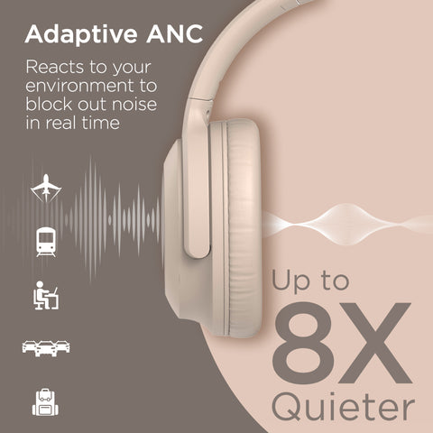 Stealth2 ANC Wireless Noise-Cancelling Over-the-Ear Headphones | Bone