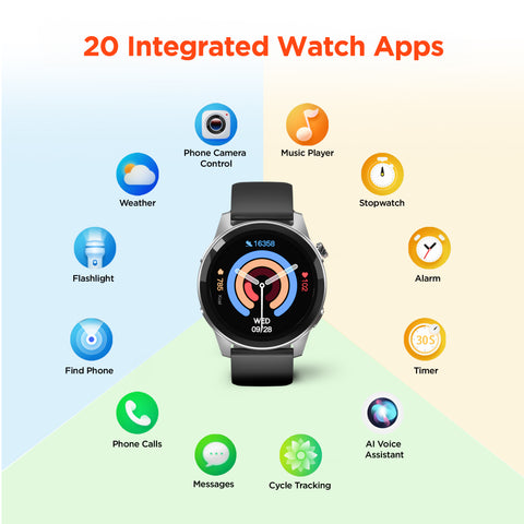 Activ8 Smartwatch & Fitness Tracker – 1.4" AMOLED Display with Heart Rate, SpO2, Sleep Tracking & 120+ Sports Modes
