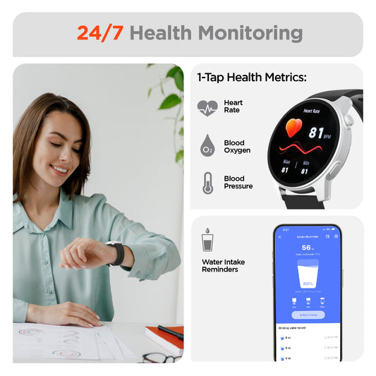 Activate Smartwatch & Fitness Tracker – 1.4" AMOLED Display with Heart Rate, SpO2, Sleep Tracking & 120+ Sports Modes