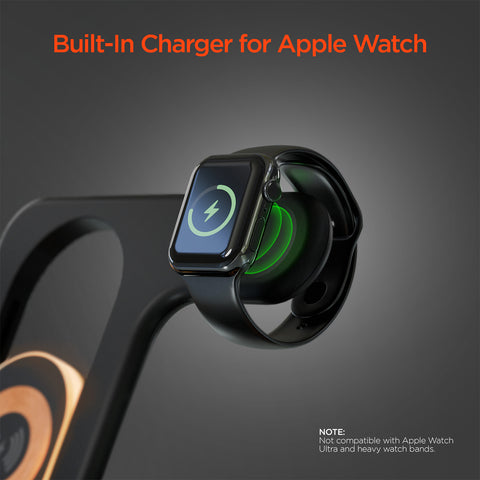 4-in-1 Foldable Wireless Charging Stand – 15W Fast Wireless Charger for Phone, Apple Watch, AirPods & USB Devices | Black