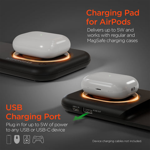 4-in-1 Foldable Wireless Charging Stand – 15W Fast Wireless Charger for Phone, Apple Watch, AirPods & USB Devices | Black