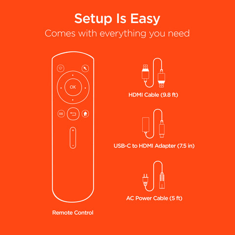 Portable Mini Projector – 720P HD Smart Projector with Wi-Fi, Streaming Apps & Up to 200" Display