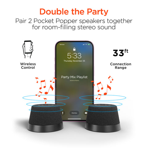 Magnetic Mini Wireless Speaker | Black MagSafe-Compatible Bluetooth Speaker with 360° HD Sound & IPX6 Waterproof Protection