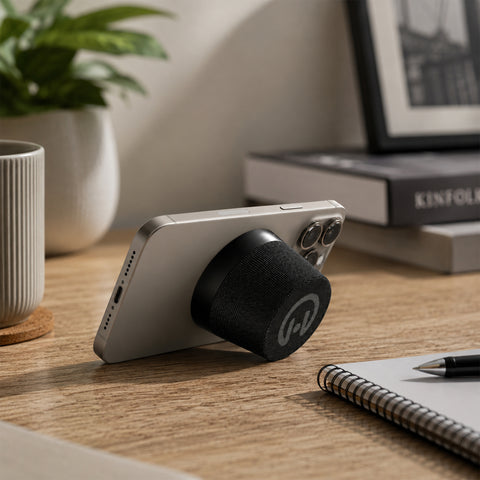 Magnetic Mini Wireless Speaker | Black MagSafe-Compatible Bluetooth Speaker with 360° HD Sound & IPX6 Waterproof Protection