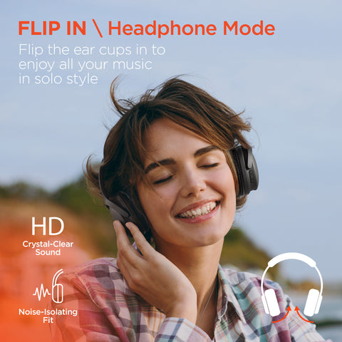 2-in-1 Wireless Headphones + Speaker | Black