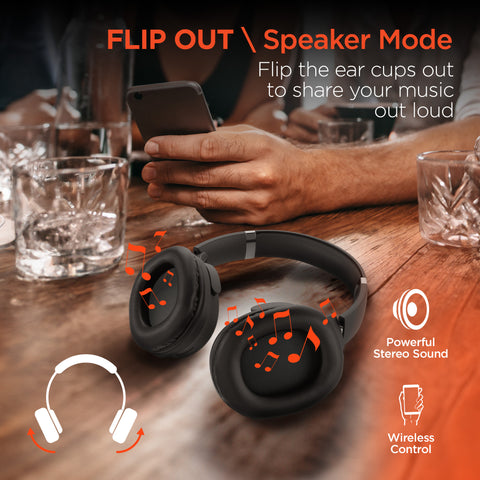 2-in-1 Wireless Headphones + Speaker | Black