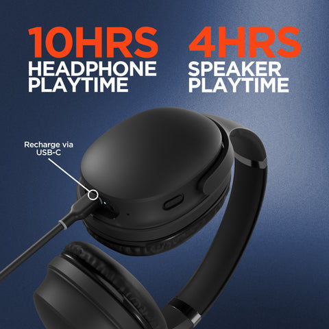 2-in-1 Wireless Headphones + Speaker | Black
