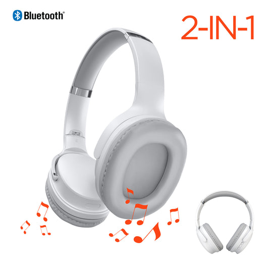 2-in-1 Wireless Headphones + Speaker | White