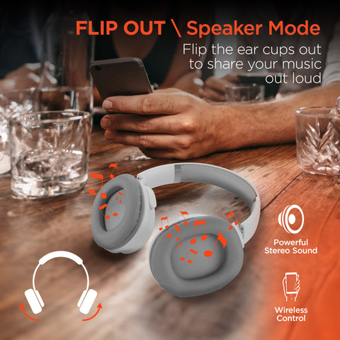2-in-1 Wireless Headphones + Speaker | White