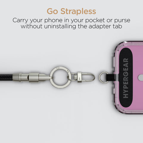 2-in-1 Universal Crossbody Phone Strap + USB-C Charging Cable – Black Braided Rope