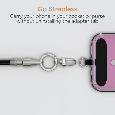 2-in-1 Universal Crossbody Phone Strap + USB-C Charging Cable – Black Braided Rope