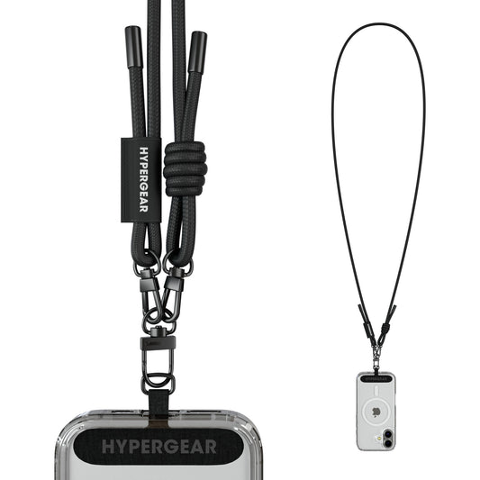 Universal Crossbody Phone Strap – Adjustable Braided Rope Phone Lanyard for iPhone, Samsung Galaxy & More | Black