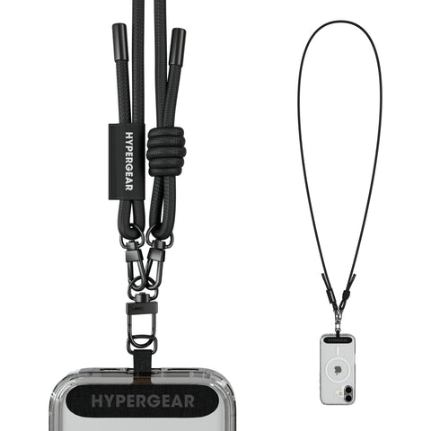 Universal Crossbody Phone Strap – Adjustable Braided Rope Phone Lanyard for iPhone, Samsung Galaxy & More | Black