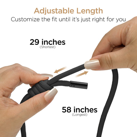 Universal Crossbody Phone Strap – Adjustable Braided Rope Phone Lanyard for iPhone, Samsung Galaxy & More | Black