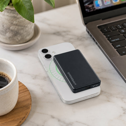 Power Pack Mag 5,000mAh Ultra-Slim Magnetic Wireless Fast Charge Power Bank | Black MagSafe-Compatible Magnetic Power Bank with 15W Wireless Fast Charging