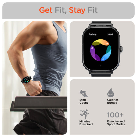 FIT X2 Smartwatch & Fitness Tracker – 2" Large Display with Heart Rate, SpO2, Sleep Tracking & 100+ Sports Modes