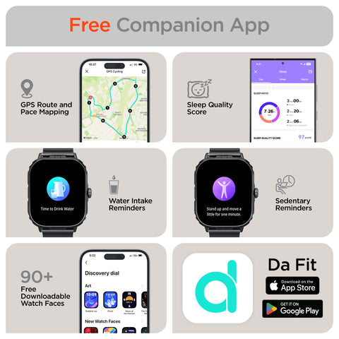 Smartwatch & Fitness Tracker – 2" Large Display with Heart Rate, SpO2, Sleep Tracking & 100+ Sports Modes