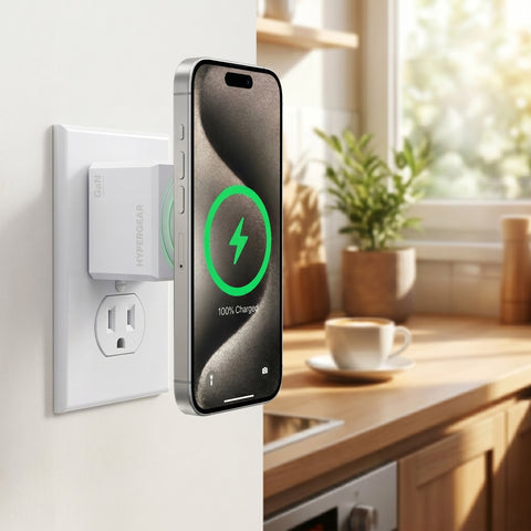 3-in-1 Magnetic Wireless Fast Charger – MagSafe-Compatible Wireless Charger with Dual USB-C PD Ports | White