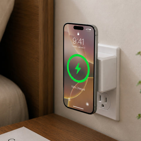 3-in-1 Magnetic Wireless Fast Charger – MagSafe-Compatible Wireless Charger with Dual USB-C PD Ports | White