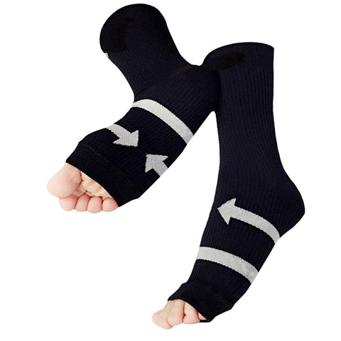 3-Pairs 360° Full Pressure Open Toe Compression Socks Unisex Compression Foot Sleeves with Arch Support | 10–20 mmHg Compression