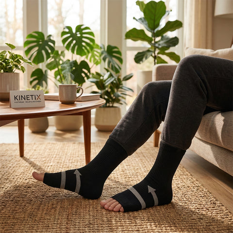 3-Pairs 360° Full Pressure Open Toe Compression Socks Unisex Compression Foot Sleeves with Arch Support | 10–20 mmHg Compression