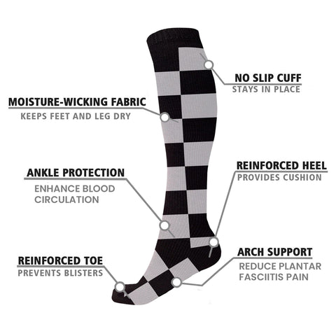 Men’s Knee-High Compression Socks – Graduated Compression Support Socks for Travel, Circulation & Sports