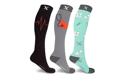 Medical Print Knee-High Compression Socks (3-Pairs)